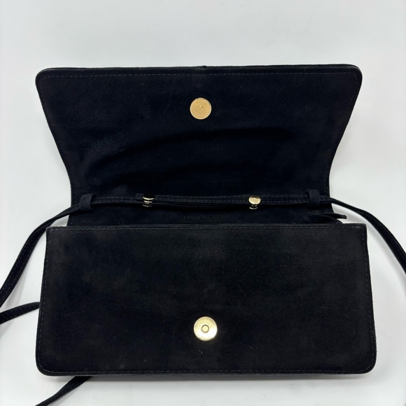 Bottega Veneta Intrecciato Knot Top Handle Black Suede Velvet Crossbody Bag - Picture 9 of 16